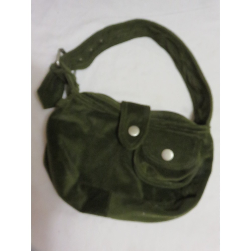 MAURICES ARMY GREEN VELVET HAND BAG